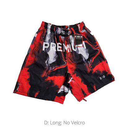 Seamless Red and Black Lava Marble Grappling Shorts