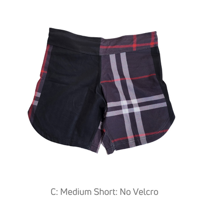 BJJ Couture Tartan Black and Red Grappling Shorts