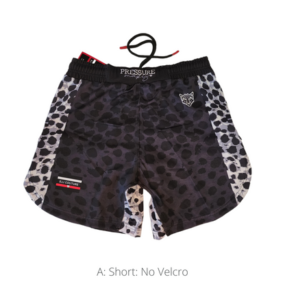 BJJ Couture Leopard v2 Print Black & Grey Grappling Shorts