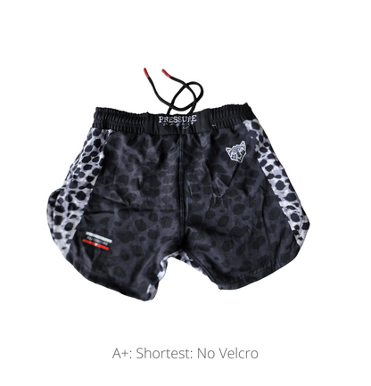 BJJ Couture Leopard v2 Print Black & Grey Grappling Shorts