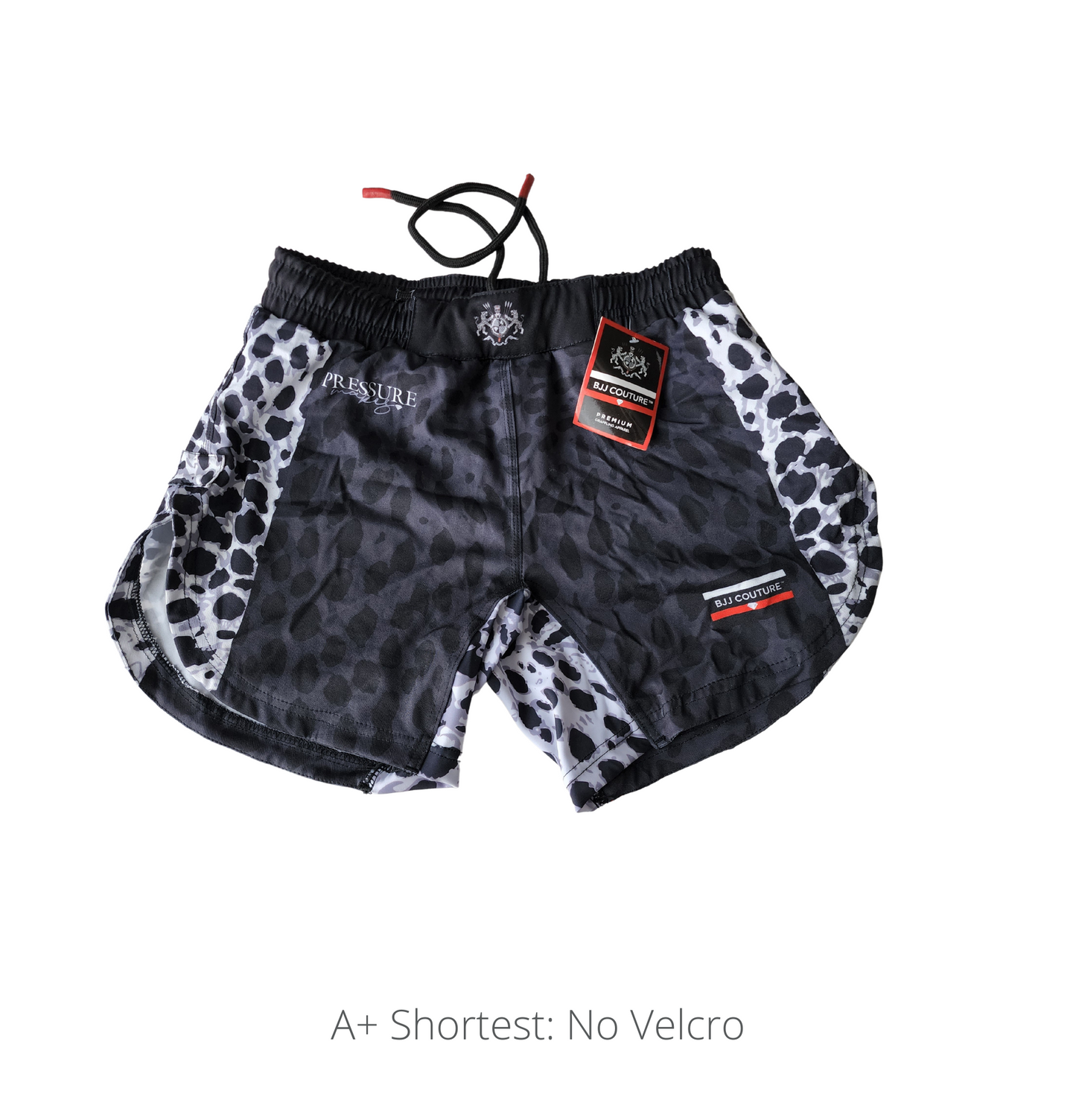 BJJ Couture Leopard v2 Print Black & Grey Grappling Shorts