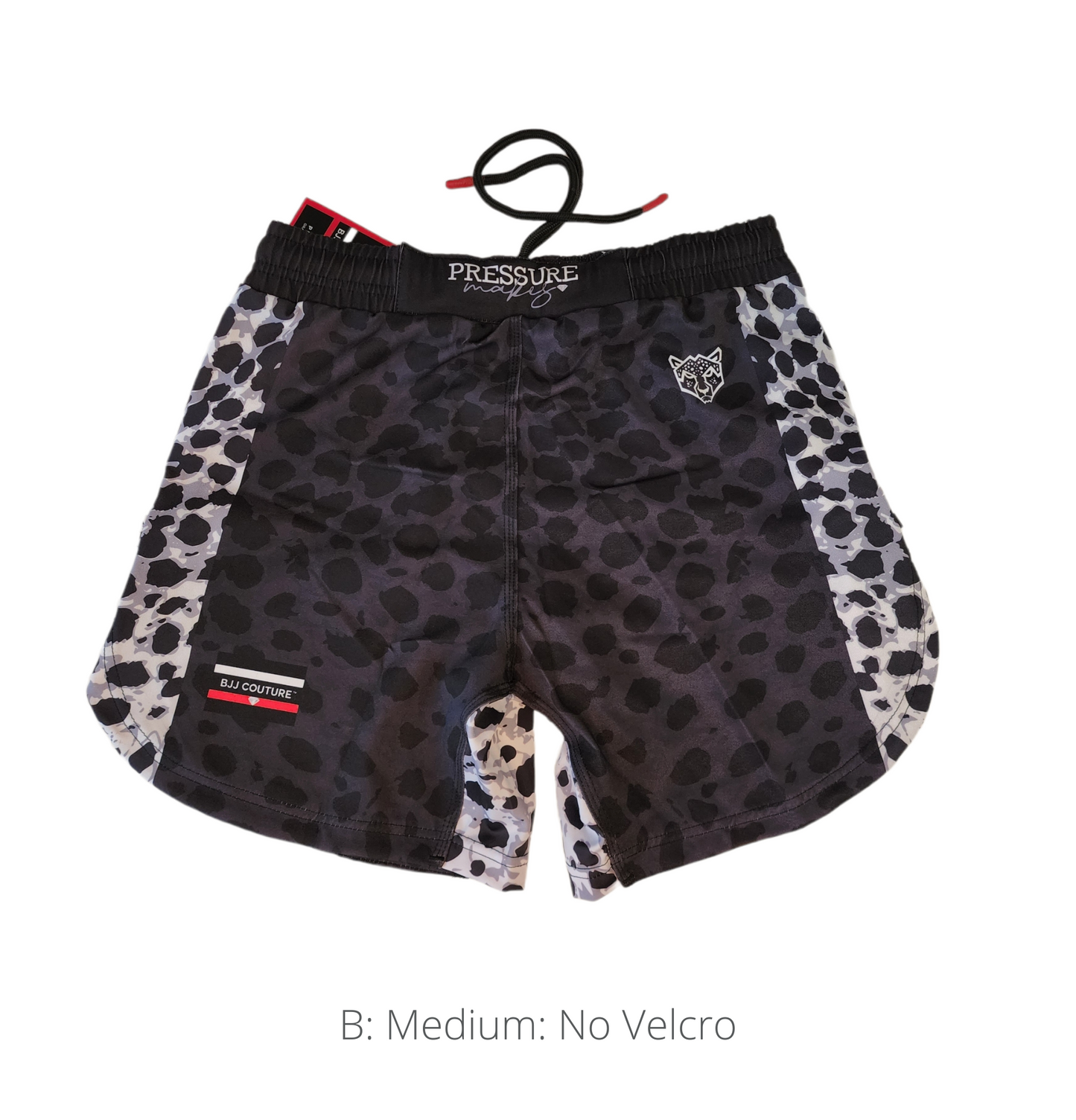 BJJ Couture Leopard v2 Print Black & Grey Grappling Shorts