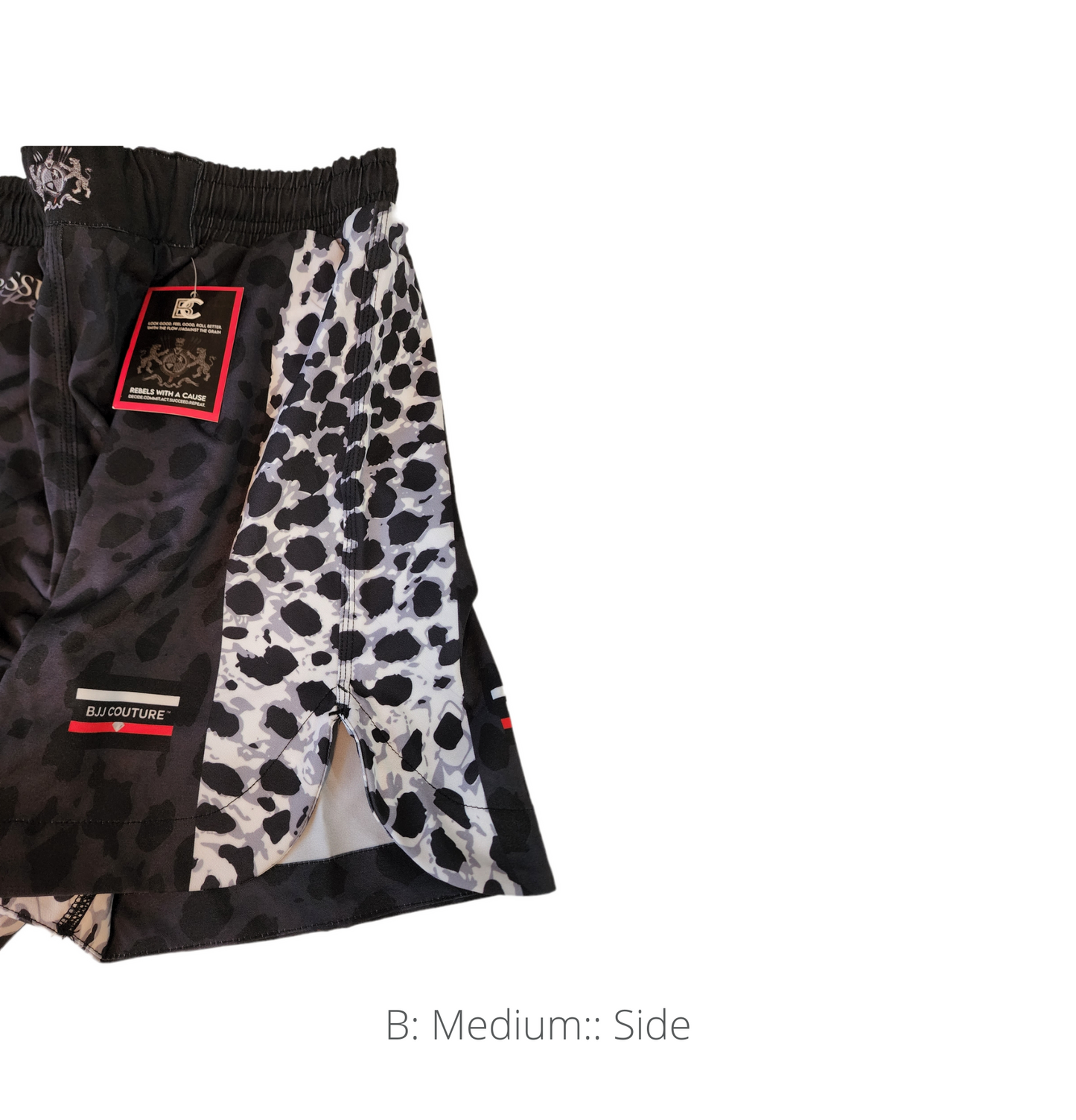 BJJ Couture Leopard v2 Print Black & Grey Grappling Shorts