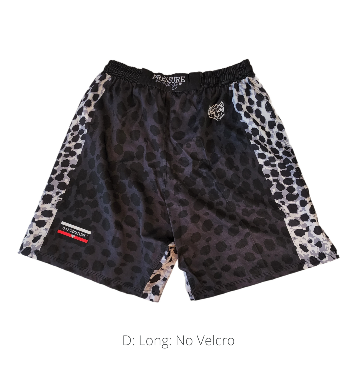 BJJ Couture Leopard v2 Print Black & Grey Grappling Shorts