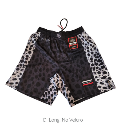 BJJ Couture Leopard v2 Print Black & Grey Grappling Shorts