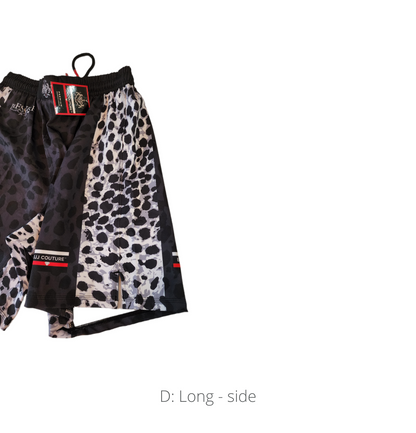 BJJ Couture Leopard v2 Print Black & Grey Grappling Shorts