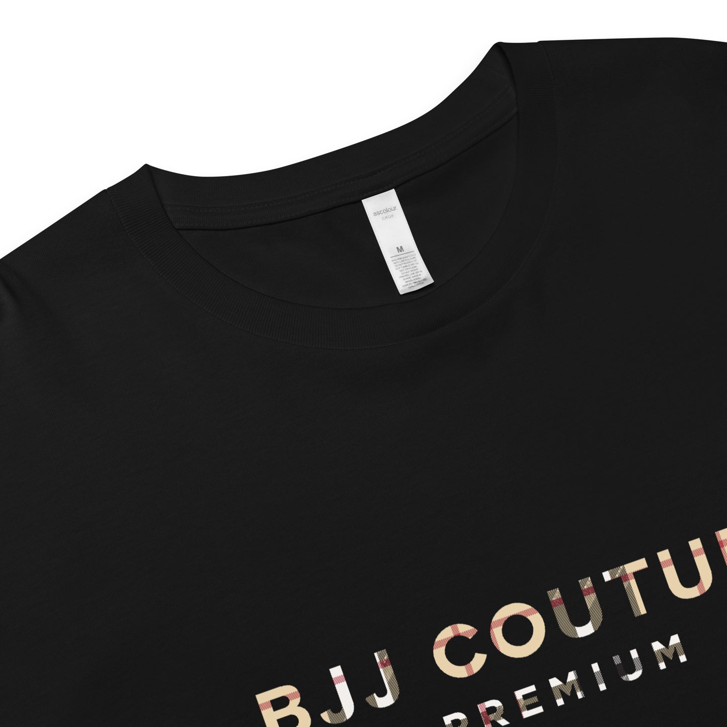 BJJ Couture Premium Tartan Black & Tan Women’s crop top