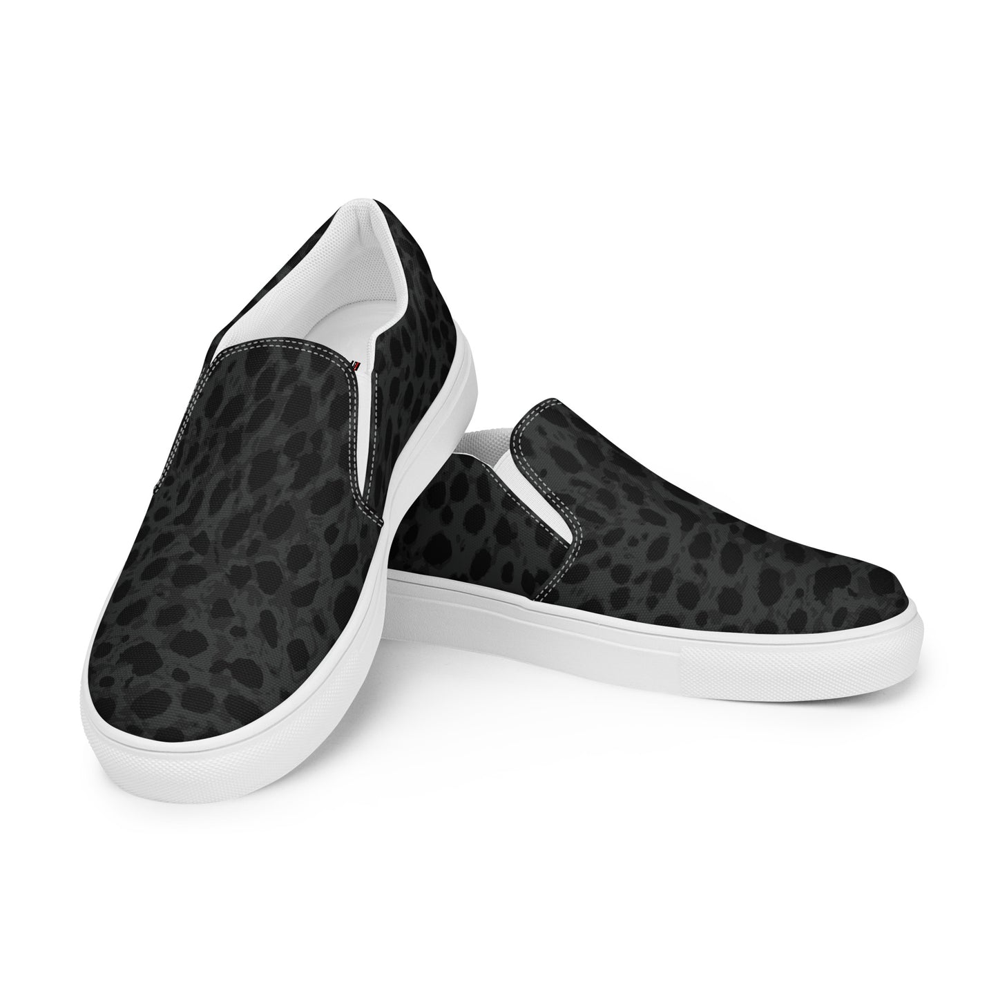 BJJ Couture Black Leopard Women’s slip-on canvas shoes